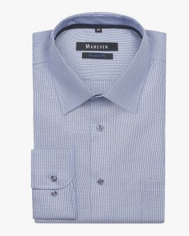 Chemise dobby non iron grande taille bleu