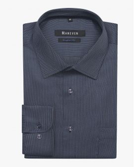 Chemise dobby non iron grande taille bleu foncé