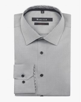 Chemise popeline non iron grande taille gris