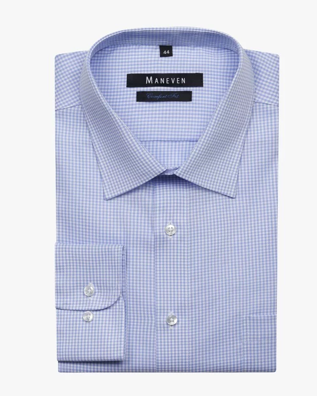 Chemise vichy non iron grande taille bleu ciel