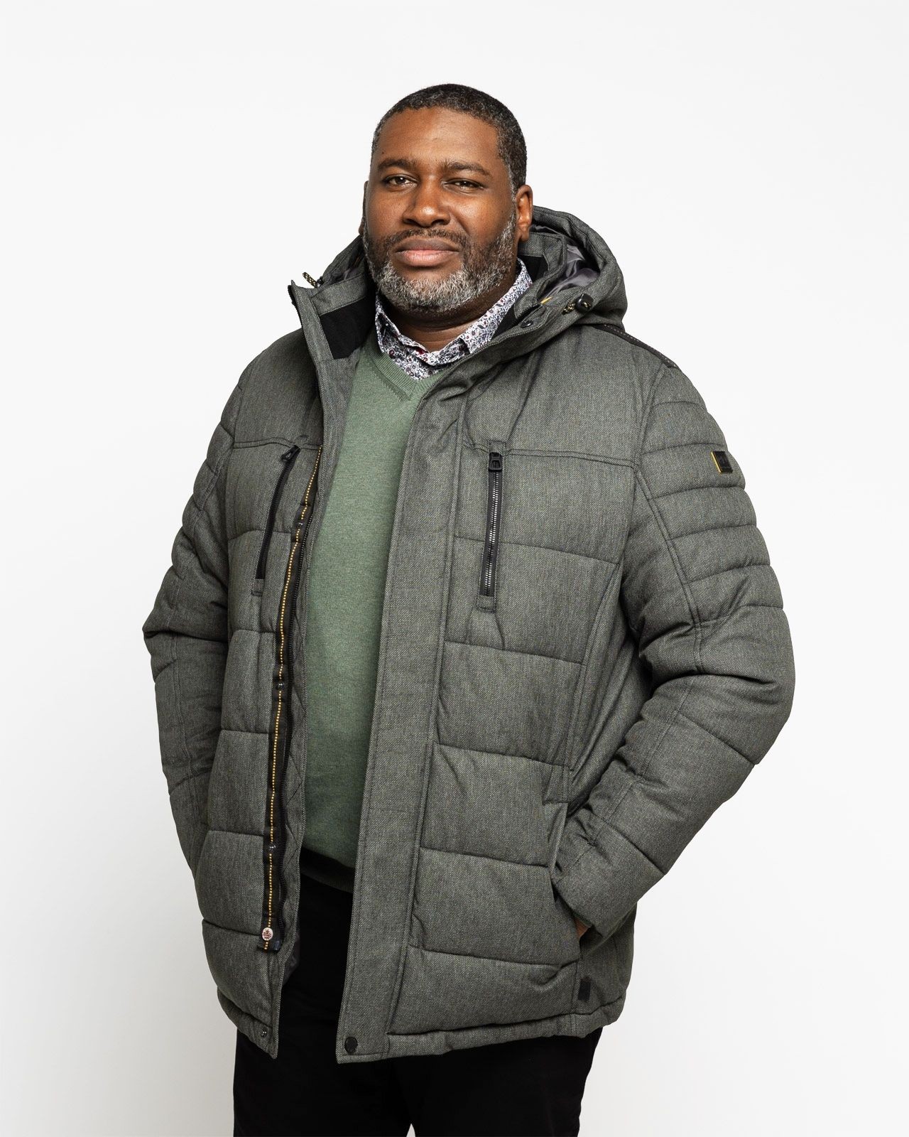 Doudoune armurée grande taille gris