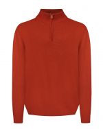 Pull col camionneur cachemire grande taille orange