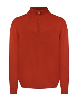 Pull col camionneur cachemire grande taille orange