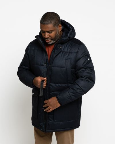 Parka longue grande taille bleu marine