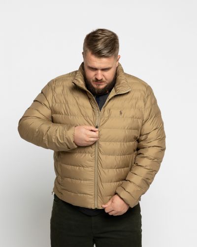 Doudoune col droit grande taille beige