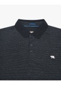 Polo micro motif grande taille bleu