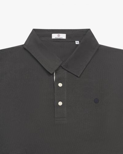 Polo manches longues jersey grande taille anthracite