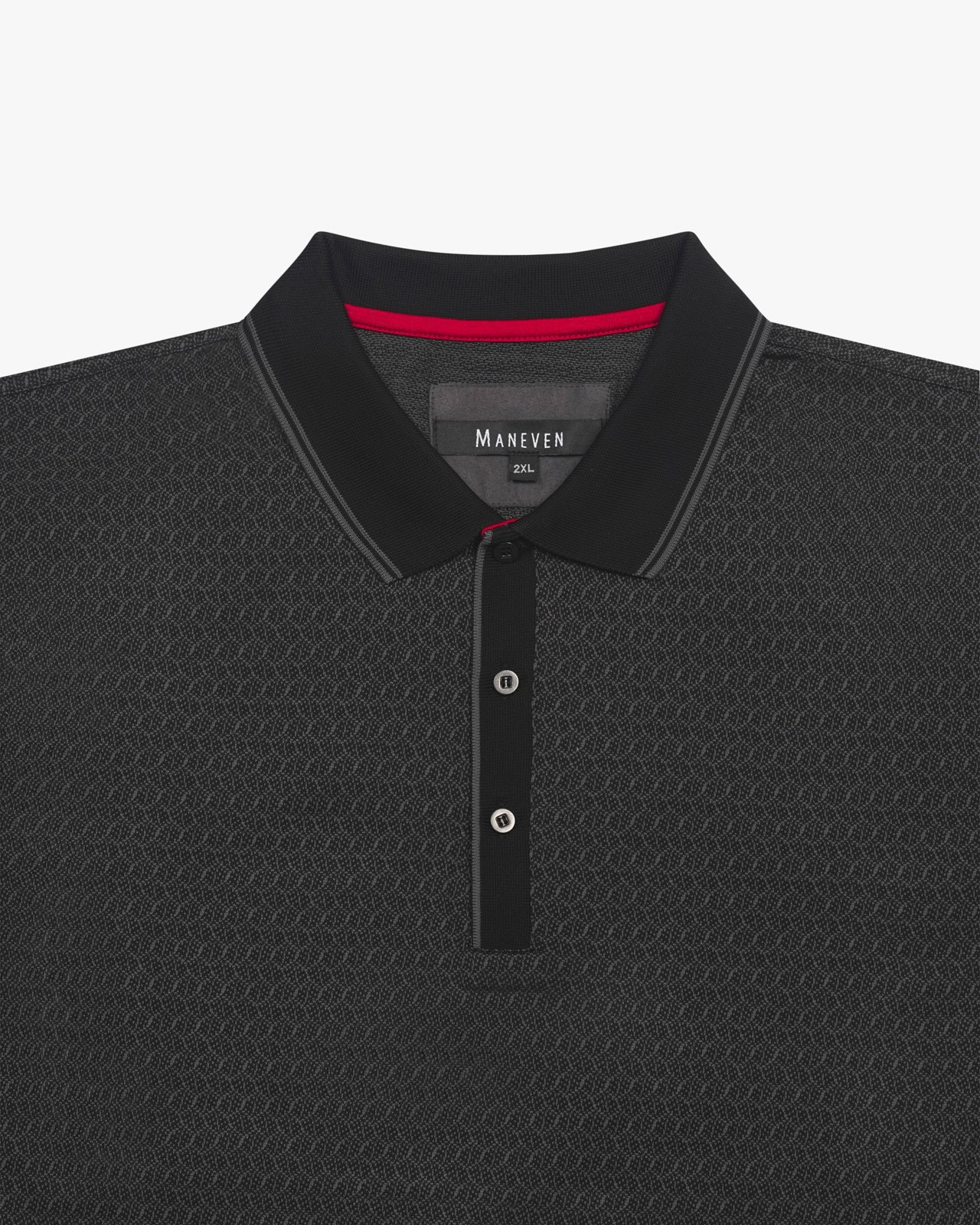 Polo manches longues mercerisé grande taille noir
