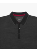 Polo manches longues mercerisé grande taille noir