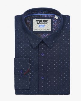 Chemise micro motif grande taille bleu marine