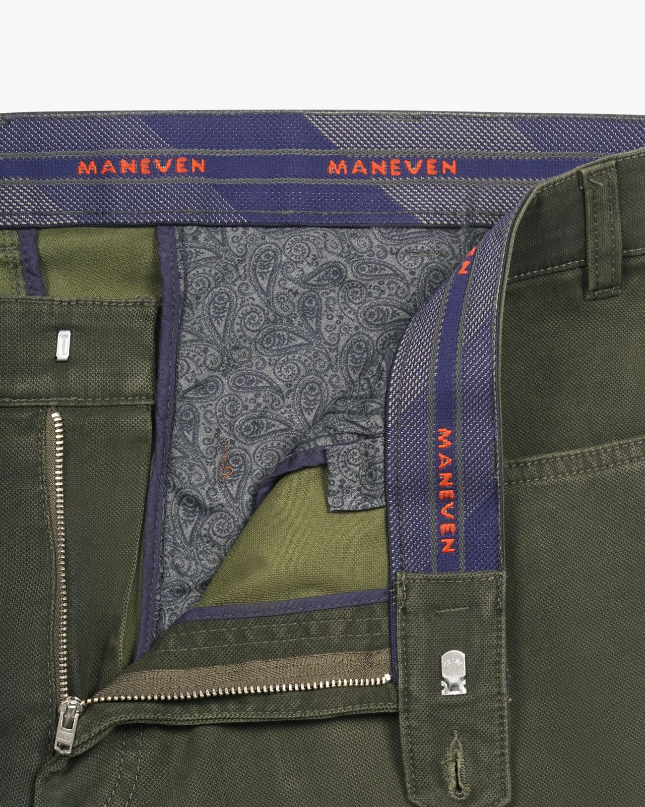 Pantalon chino grande taille vert foncé