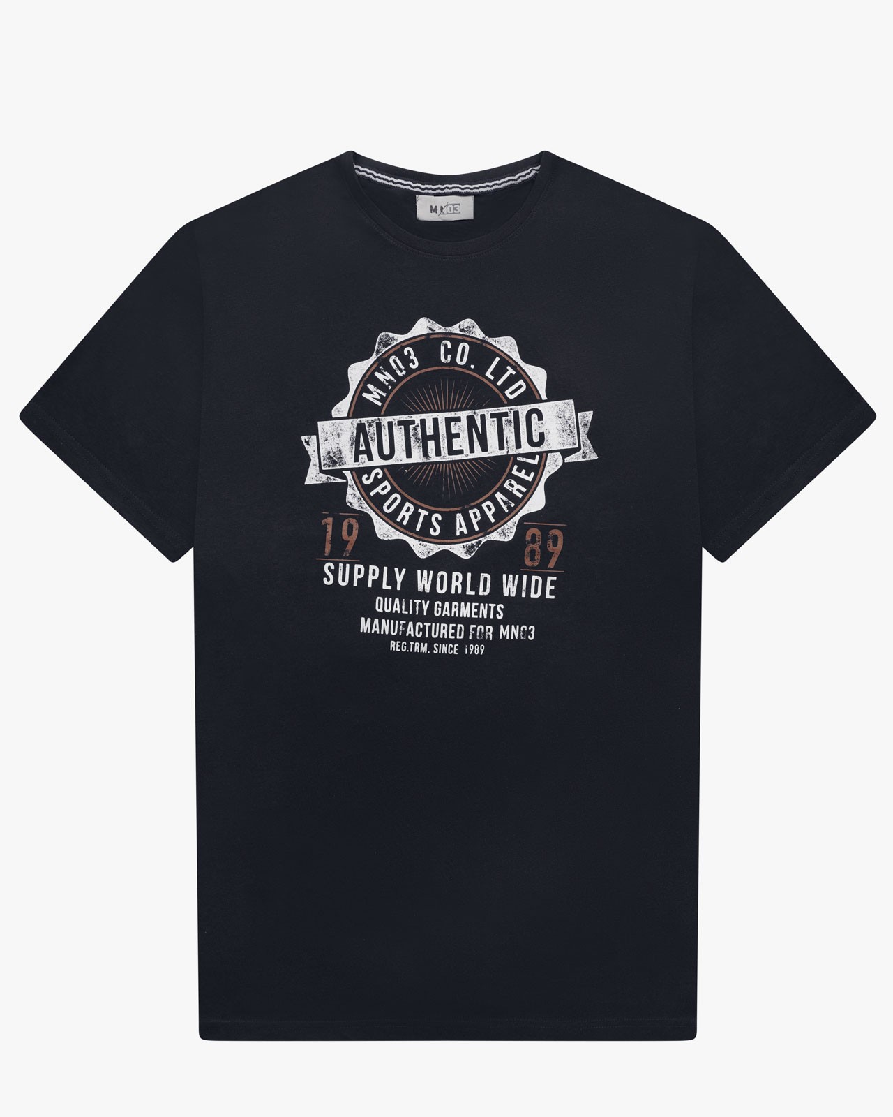 Tee-shirt imprimé grande taille bleu marine