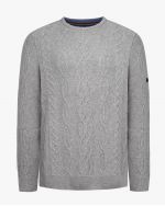 Pull col rond grande taille en laine gris