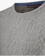 Pull col rond grande taille en laine gris