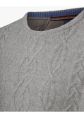 Pull col rond grande taille en laine gris