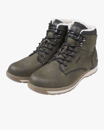 Bottines nubuck fourrées grande taille vert kaki