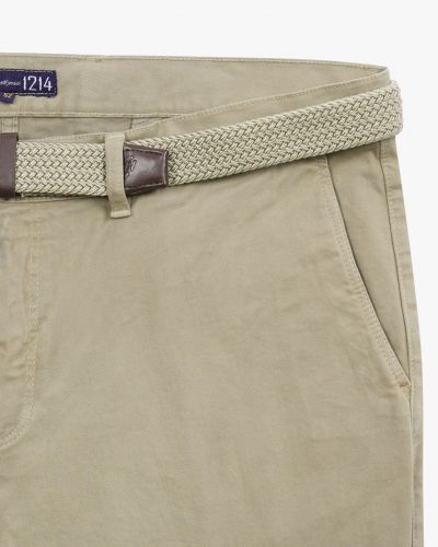 Pantalon chino avec ceinture grande taille beige clair