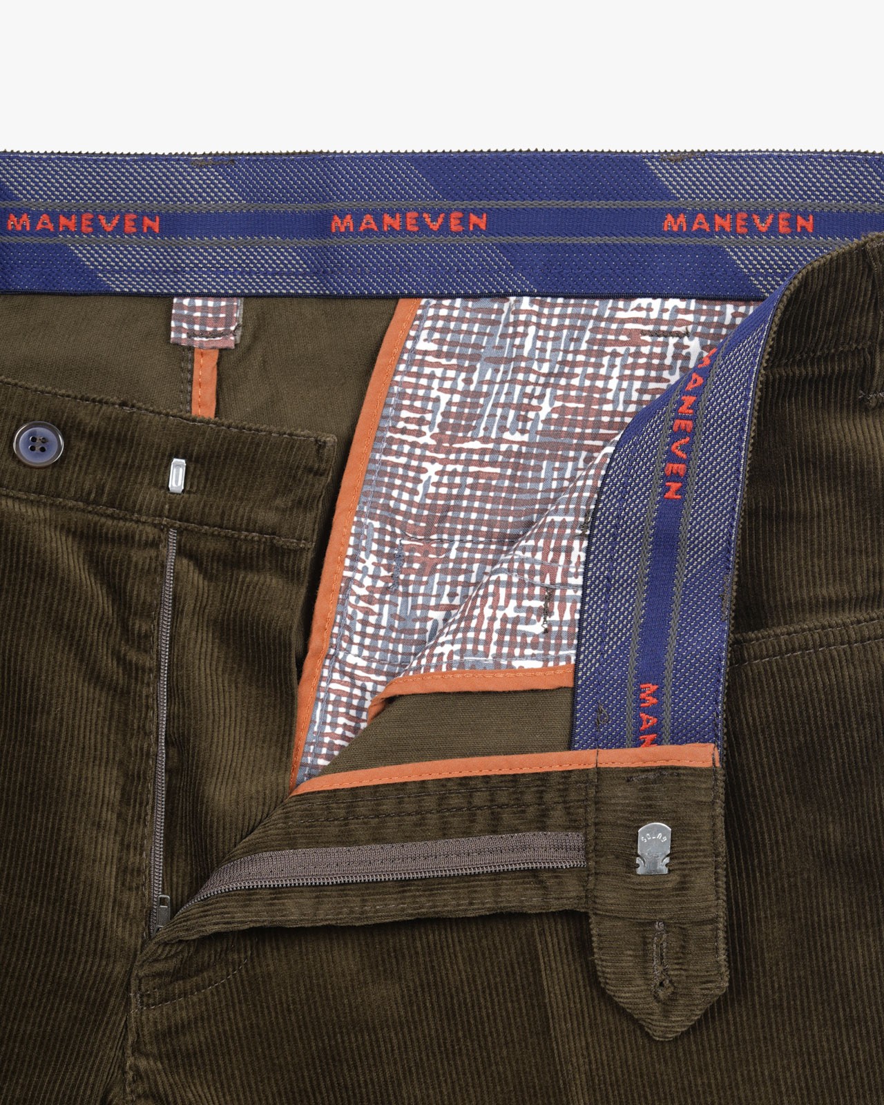 Pantalon chino en velours grande taille marron