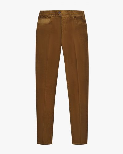 Pantalon chino en velours grande taille cognac