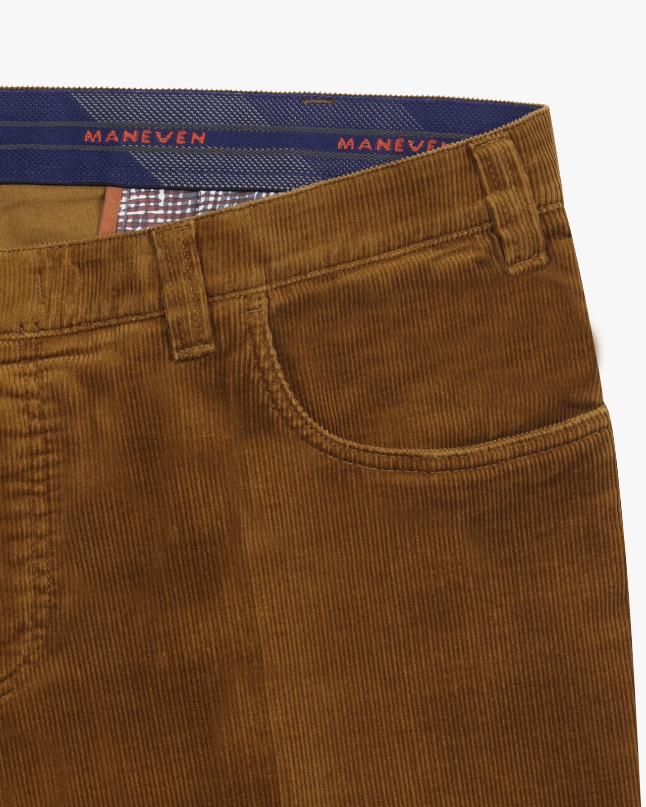 Pantalon chino en velours grande taille cognac