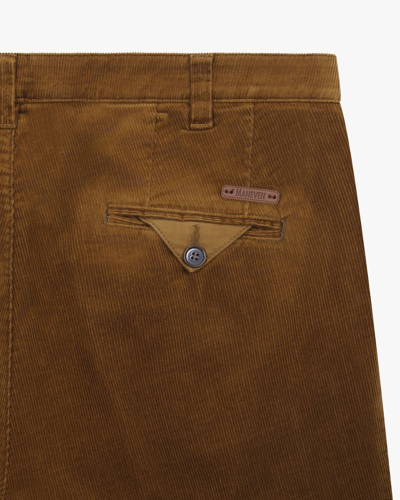 Pantalon chino en velours grande taille cognac