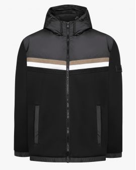 Blouson bimatière grande taille noir