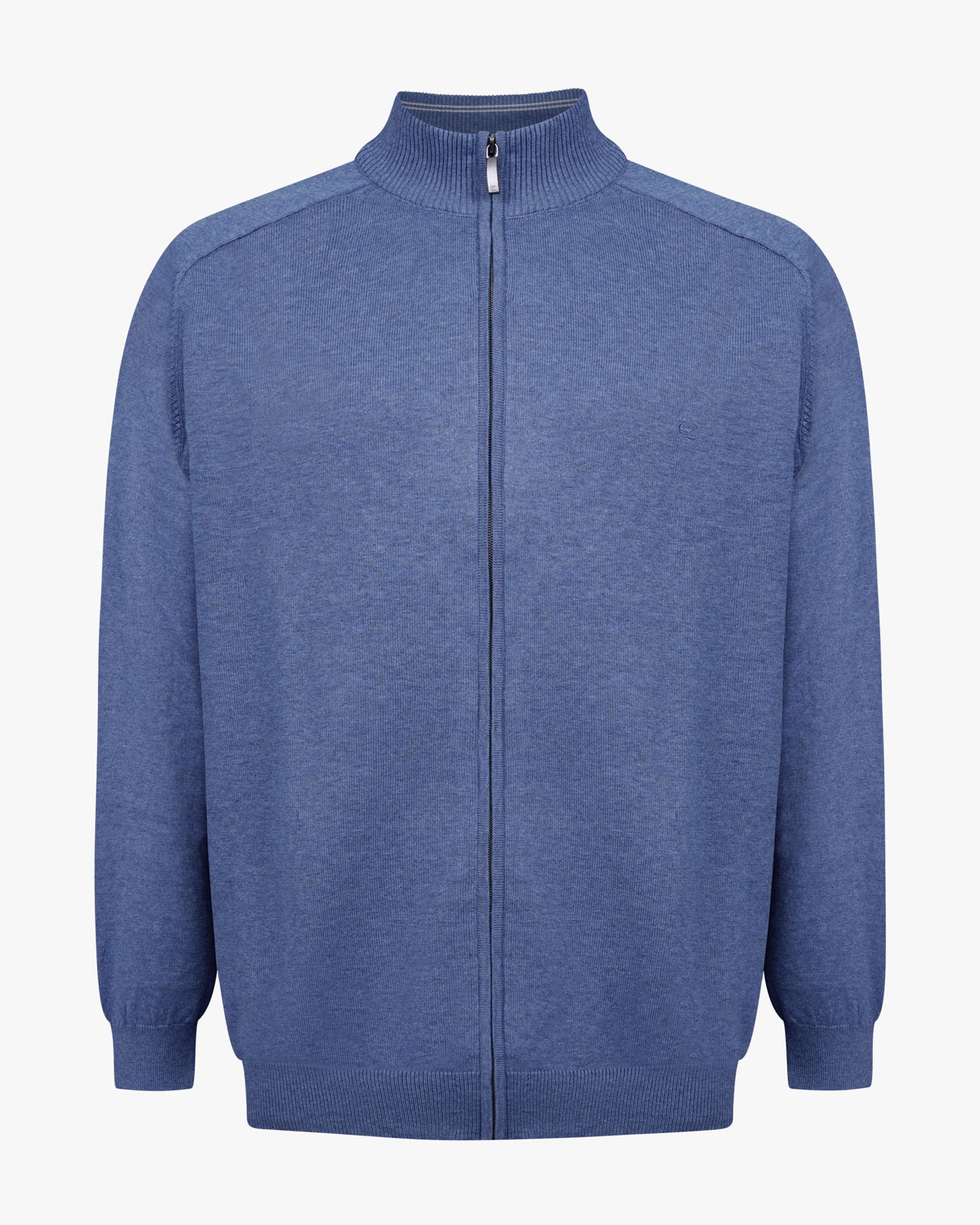 Gilet zippé pima coton grande taille bleu