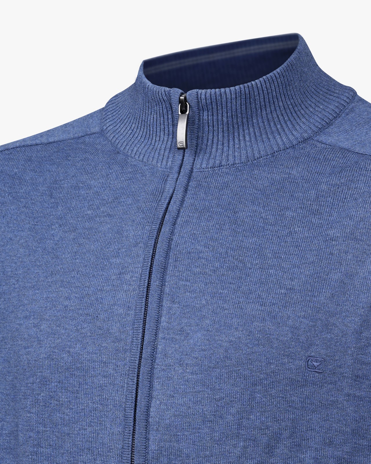 Gilet zippé pima coton grande taille bleu