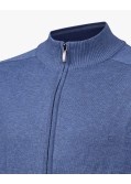 Gilet zippé pima coton grande taille bleu