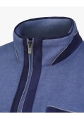 Sweat col camionneur cachemire grande taille bleu