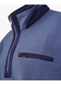 Sweat col camionneur cachemire grande taille bleu