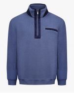 Sweat col camionneur cachemire grande taille bleu