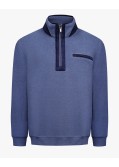 Sweat col camionneur cachemire grande taille bleu