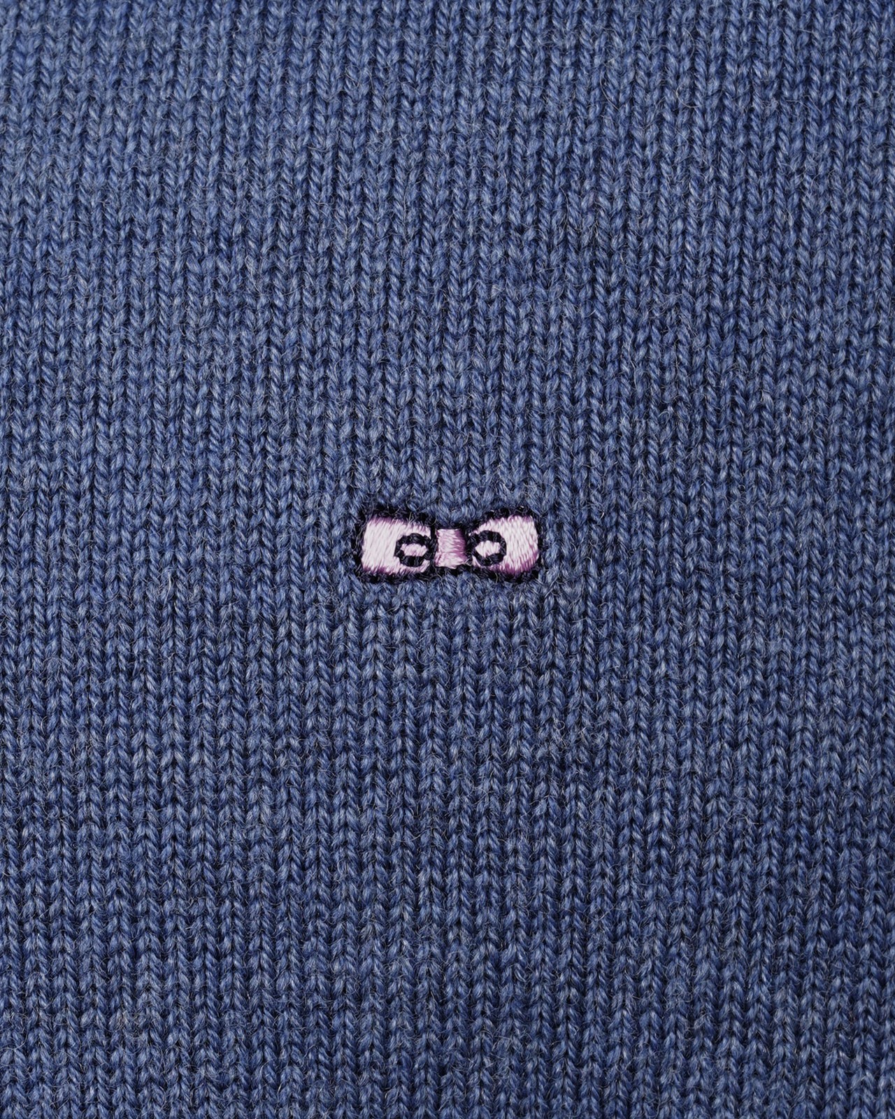 Pull col rond en laine et coton grande taille bleu