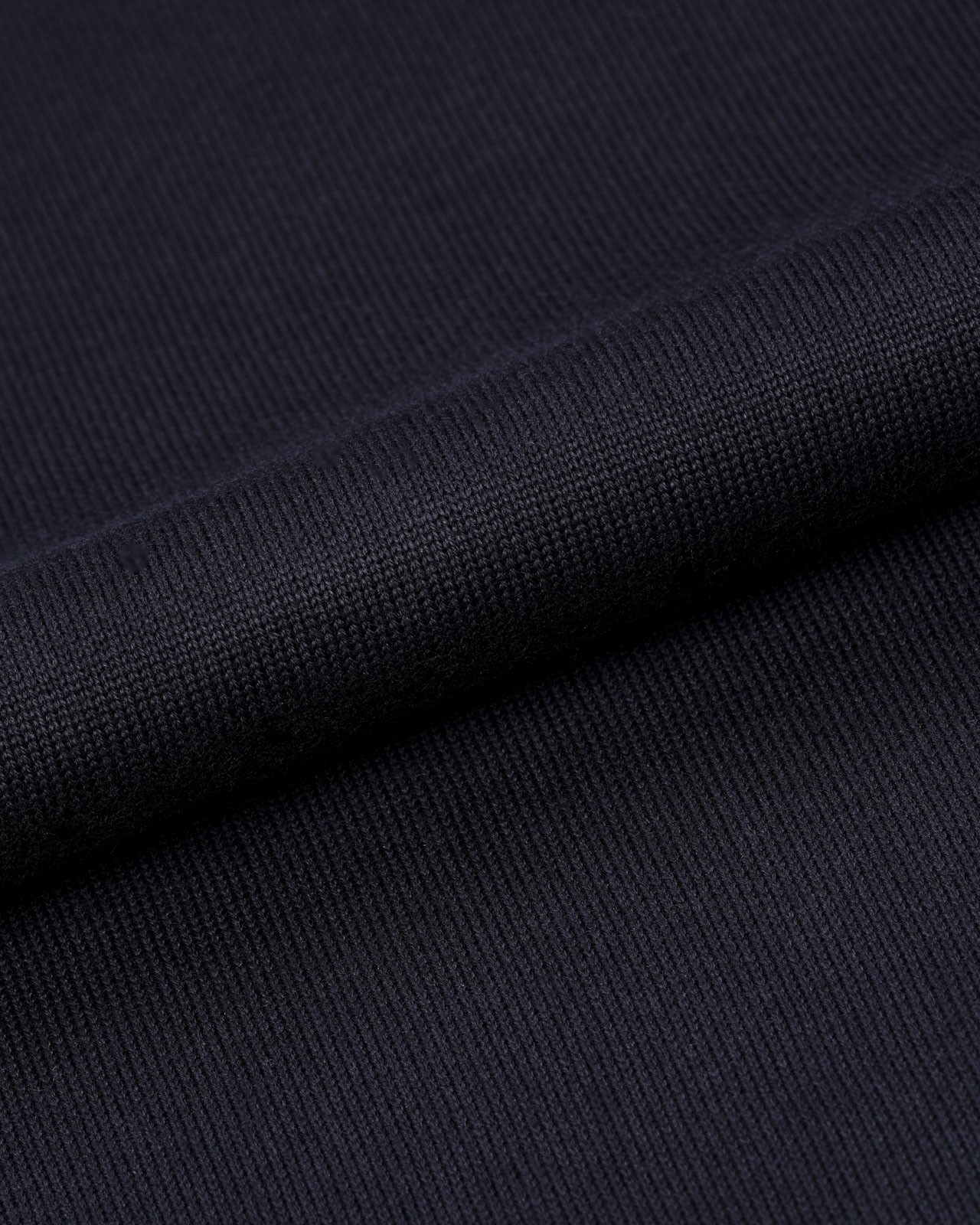 Polo manches longues jersey pima grande taille bleu marine