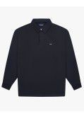 Polo manches longues jersey pima grande taille bleu marine