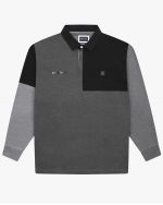 Polo manches longues jersey grande taille gris