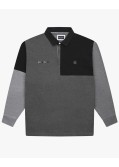 Polo manches longues jersey grande taille gris