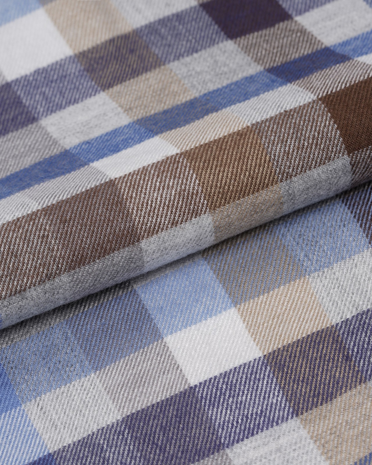 Chemise flanelle easy care à petits carreaux grande taille bleu