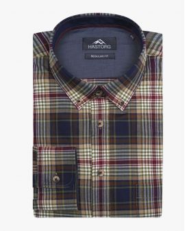 Chemise easy care à carreaux grande taille marron