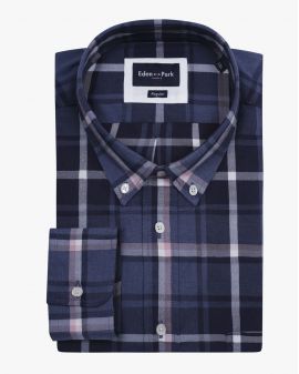 Chemise à carreaux grande taille bleu indigo