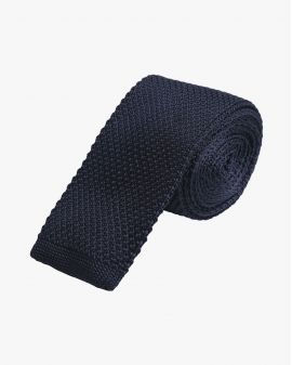Cravate extra-longue 165 cm en tricot bleu marine