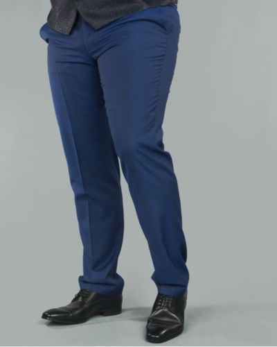 Pantalon de costume Marzotto bleu marine grande taille