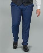 Pantalon de costume Marzotto bleu marine grande taille