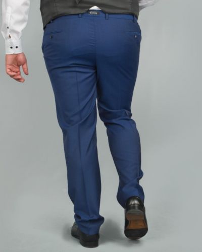 Pantalon de costume Marzotto bleu marine grande taille
