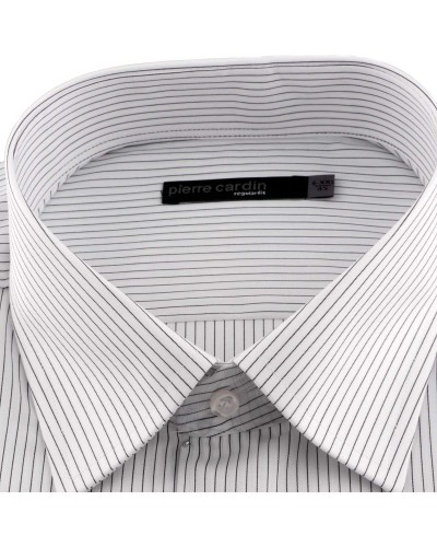 Chemise blanche rayée noir pour Homme Fort du 44 (XL) au 54 (6XL)