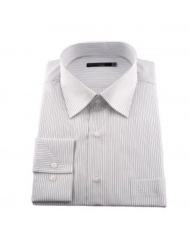 Chemise blanche rayée noir pour Homme Fort du 44 (XL) au 54 (6XL)