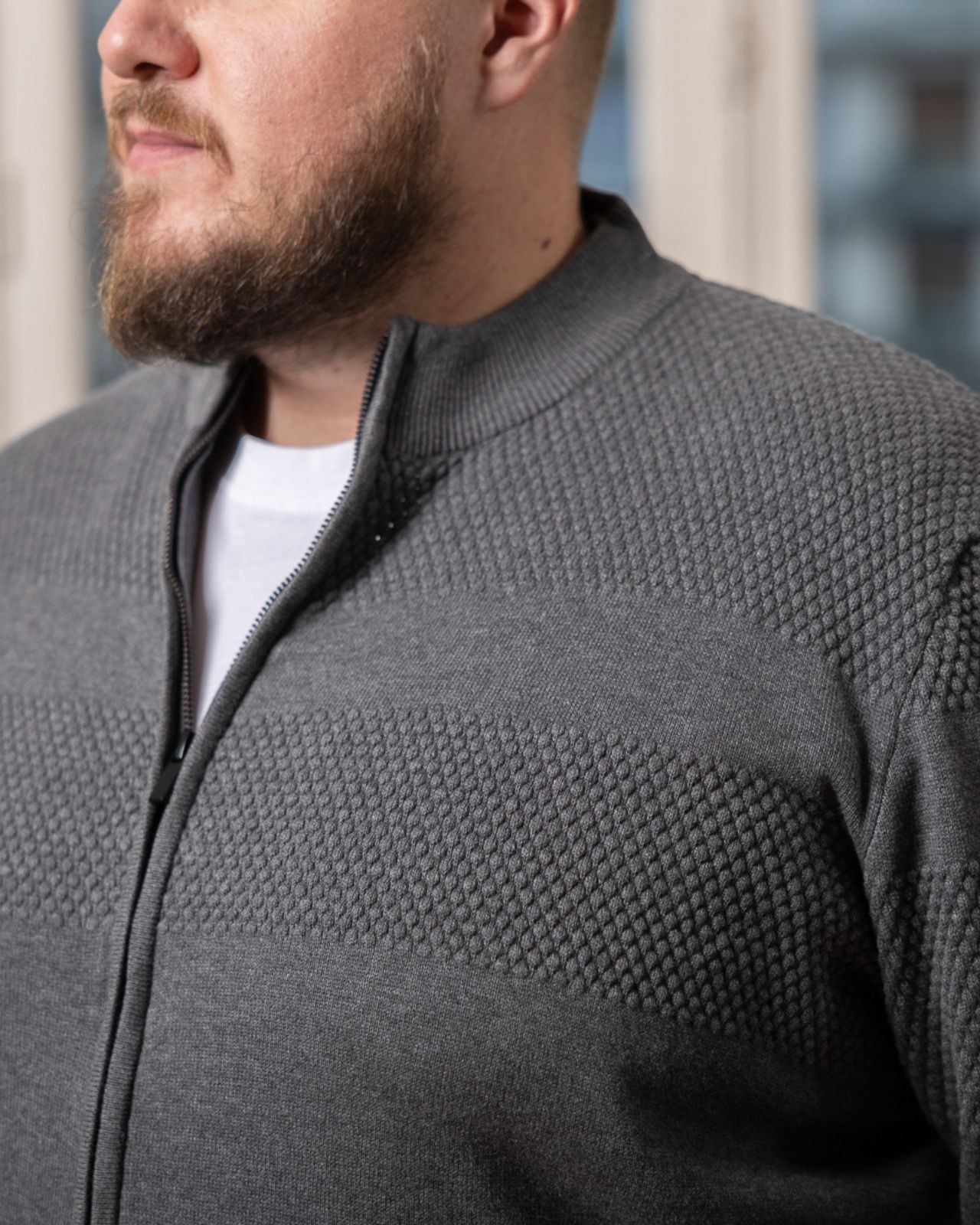 Gilet zippé grande taille gris