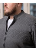 Gilet zippé grande taille gris