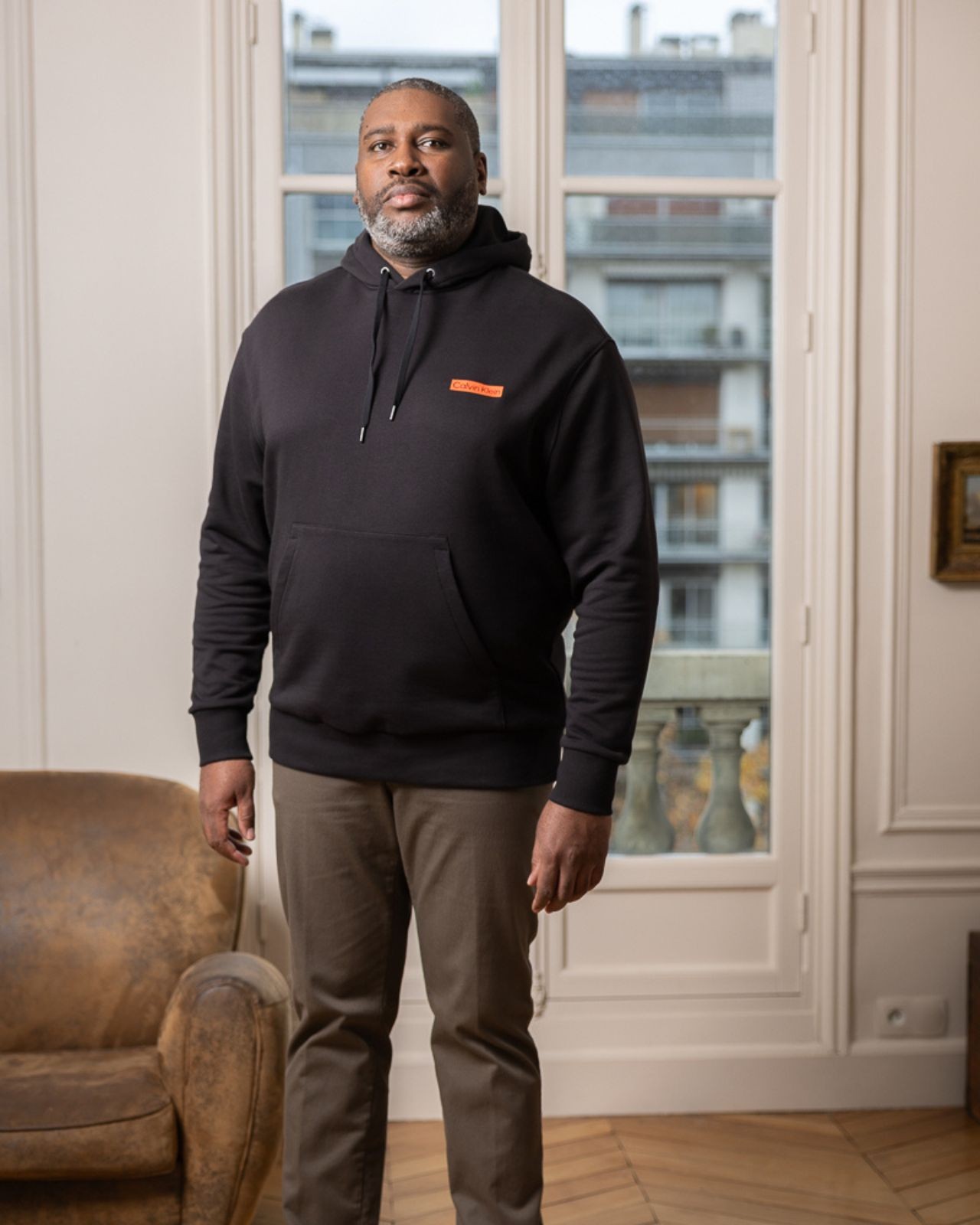 Sweat à capuche grande taille noir